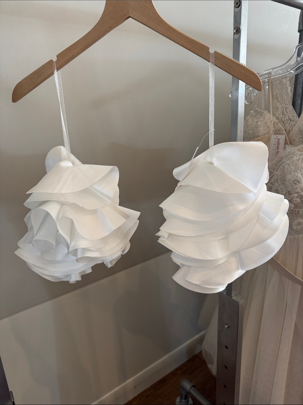 Bridal White Layered Ruffle Sleeves